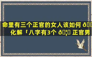 命里有三个正官的女人该如何 💮 化解「八字有3个 🦁 正官男命的怎么样」